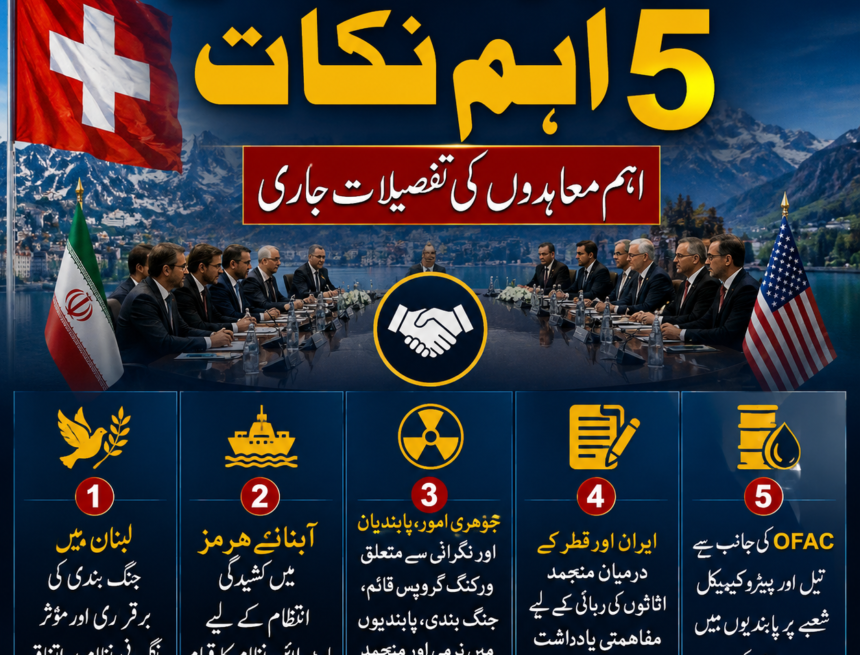 /iran-us-swiss-negotiations-results سوئیس مذاکرات کے پہلے دور کے معاہدوں کے 5 اہم نکات