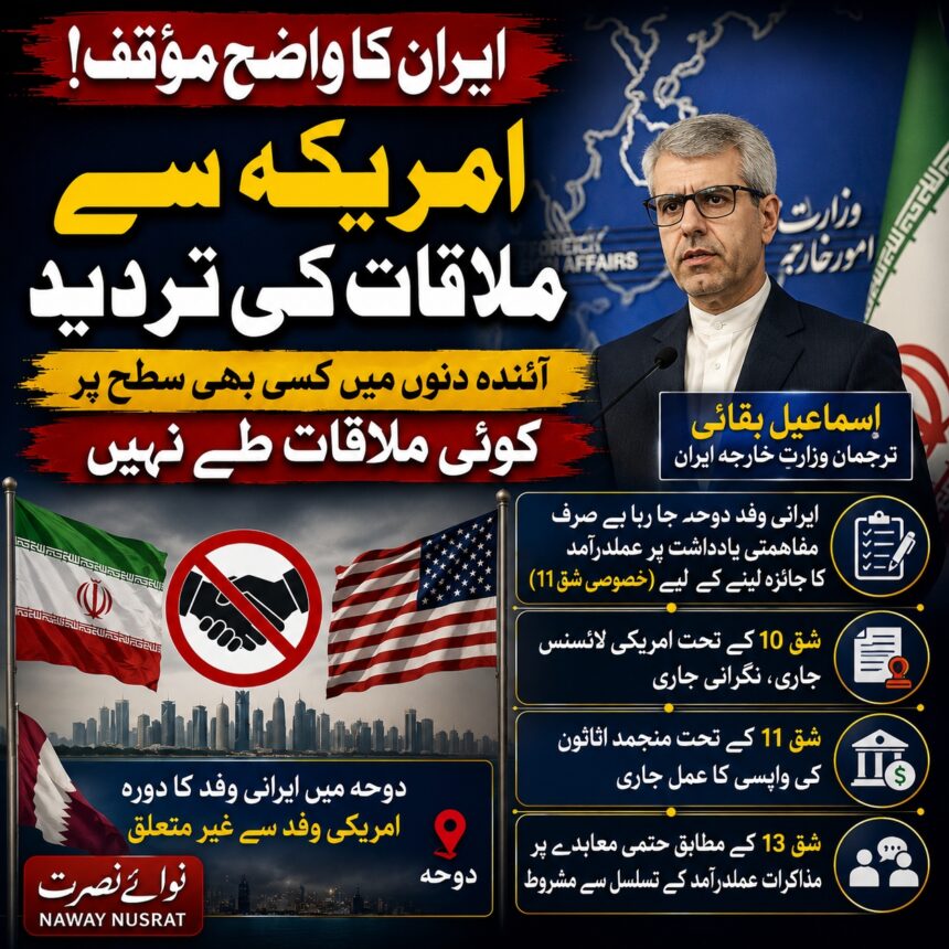 Iran Alert ایران کا واضح مؤقف: امریکہ سے آئندہ دنوں کسی ملاقات کا امکان نہیں
