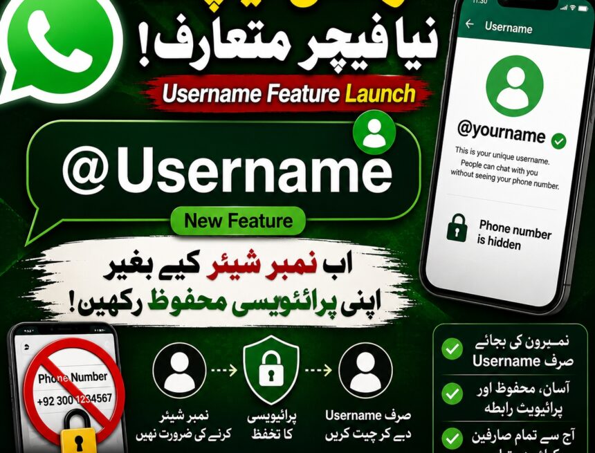 فیچر متعارف واٹس ایپ کا نیا “Username” فیچر متعارف، اب نمبر شیئر کیے بغیر چیٹ ممکن