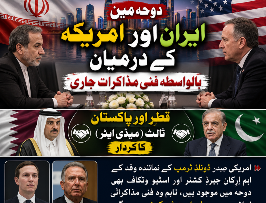 /iran-us-doha-talks-2026 دوحہ میں ایران اور امریکہ کے درمیان بالواسطہ فنی مذاکرات جاری | قطر اور پاکستان ثالث | نوائے نصرت