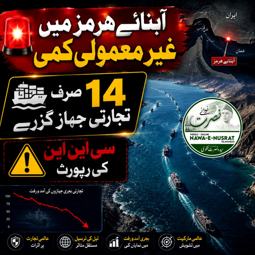 strait-of-hormuz سی این این: گزشتہ 24 گھنٹوں میں صرف 14 تجارتی جہاز آبنائے ہرمز سے گزرے